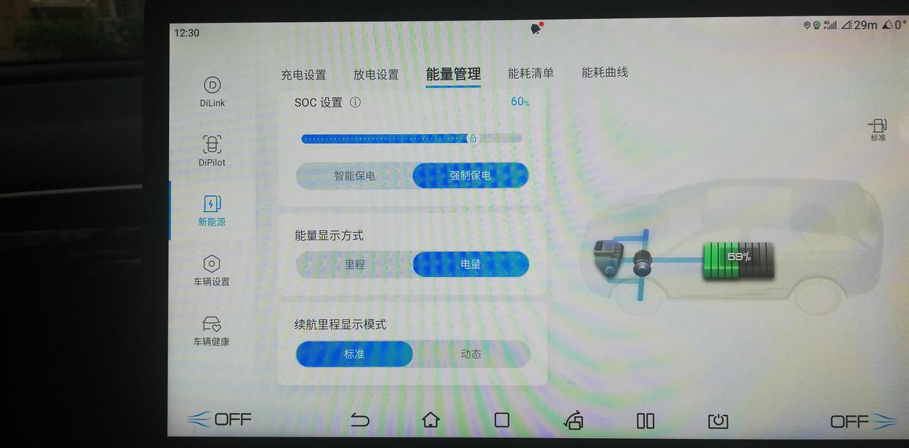 比亚迪宋Pro DM-i 请教一下，图中最下面“续航里程显示模式”标准和动态有啥区别？谢谢！