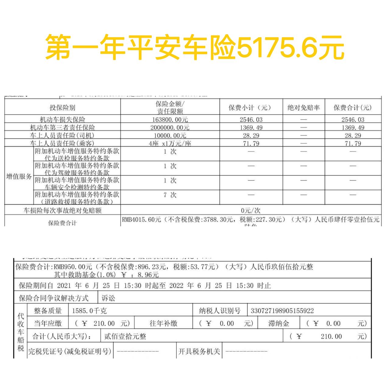 福特锐际 去年6月底买的两耀，4S店的平安保险5175元，今年想转人保，报价3886，保险小白，啥不懂，就是看见机动车损