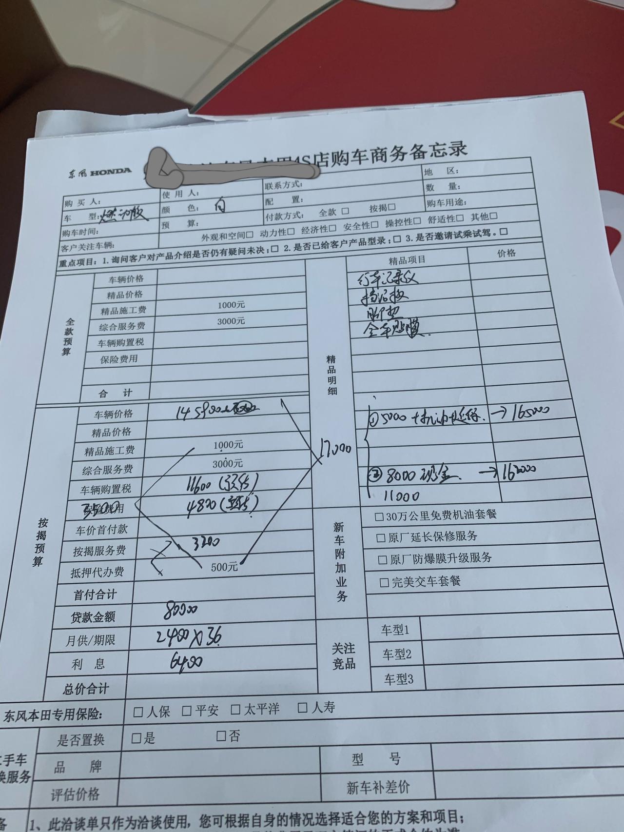 本田思域 今天4儿子报价，是在杀猪吗