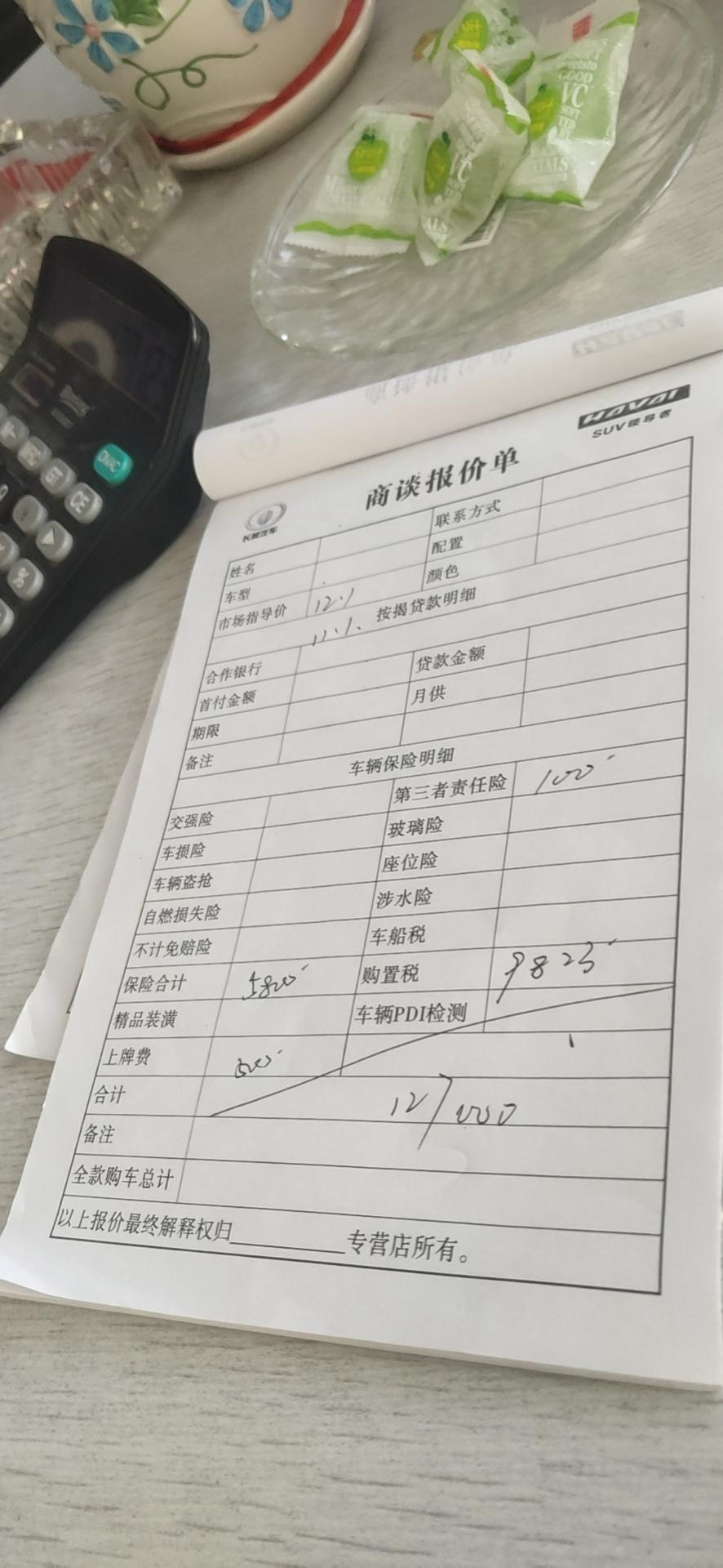 哈弗H6 今天刚订的铂金版的12万4贵不贵呀