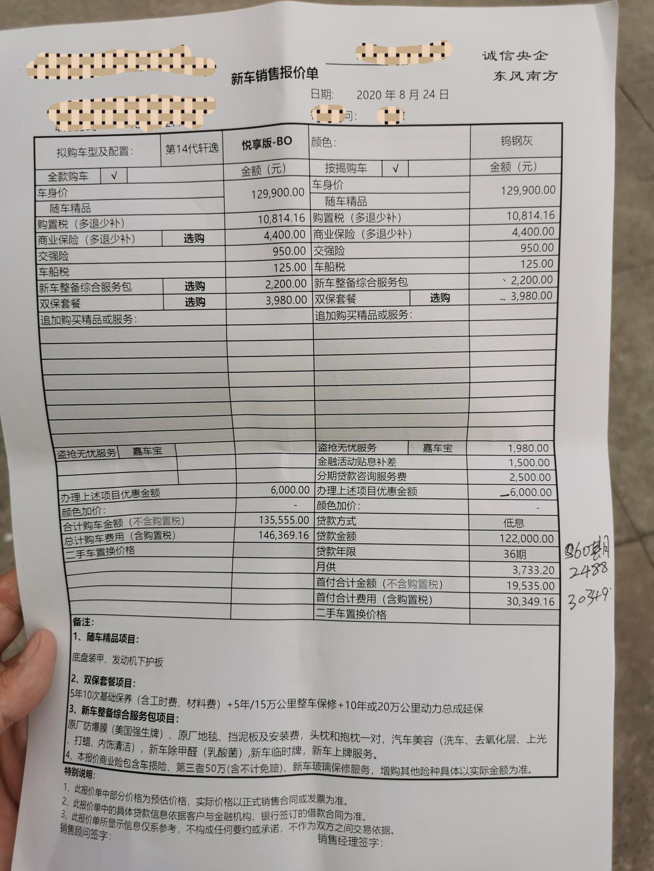 今天去问了14代轩逸的价格，打算分期低首付购买，大家给个建议，这个是不是贵了很多？应该怎么去砍价？