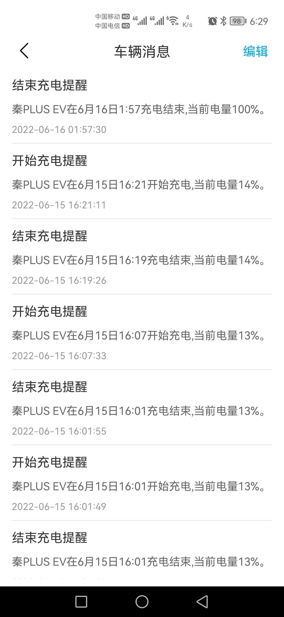 比亚迪秦PLUS EV 街友们，这是啥情况？从13%充到100%，居然充了61.68度，不是设计容量是57度吗？