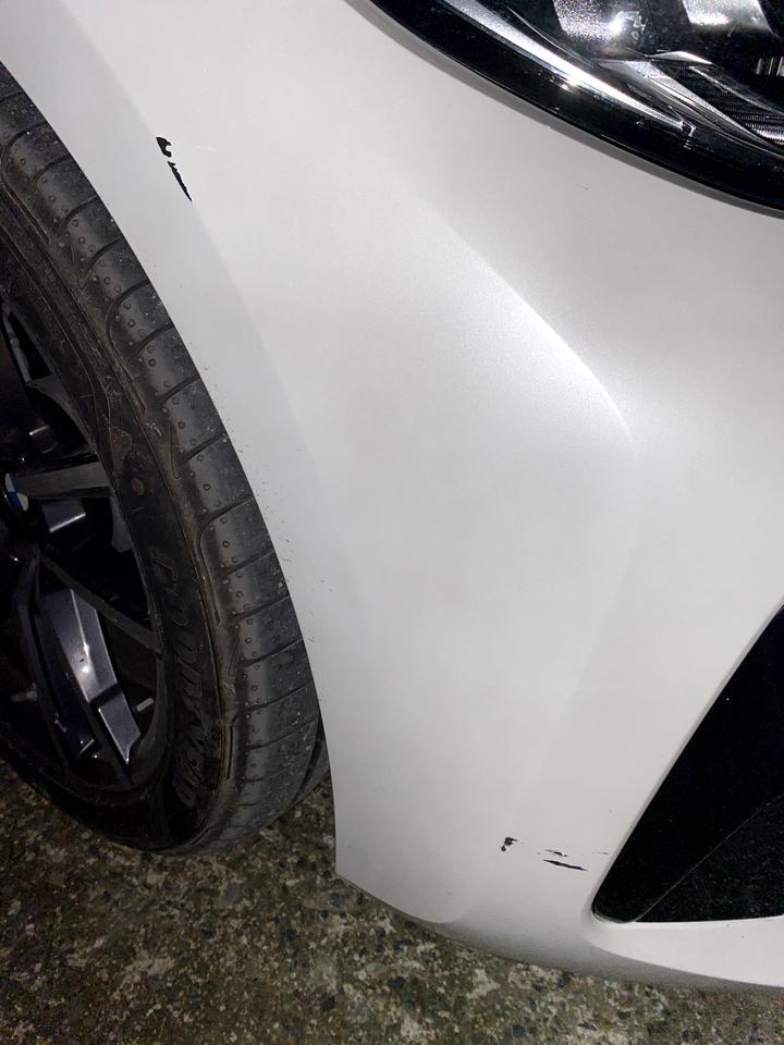 宝马3系 停车的时候擦了一下 漏漆了 请问怎么办人生第一次