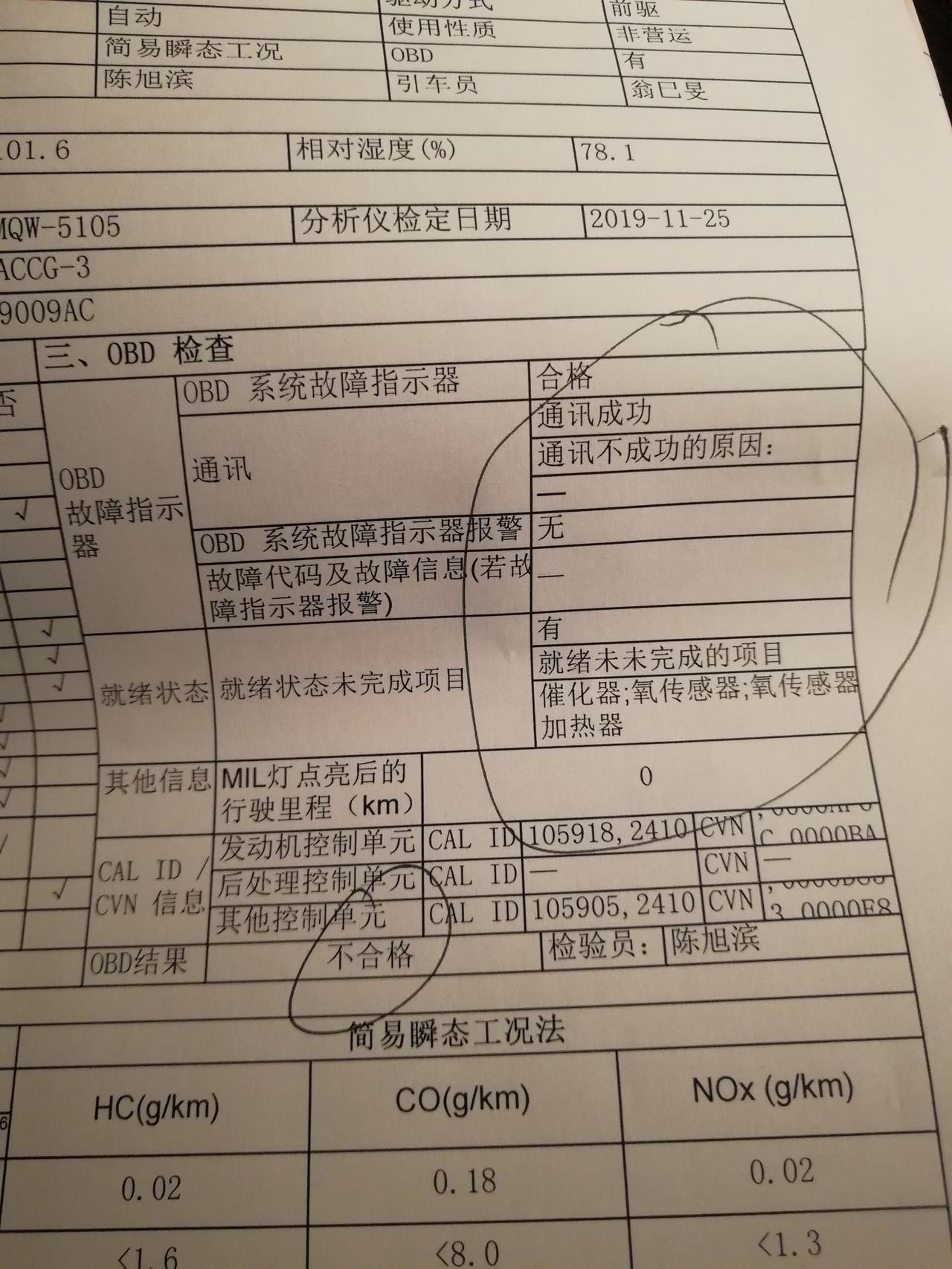 你好，我的车别克君威早上刚去四儿子地方修了发动机电磁阀，清了故障码，下午马上去年检，是不是会造成obd就绪未完成，需要多