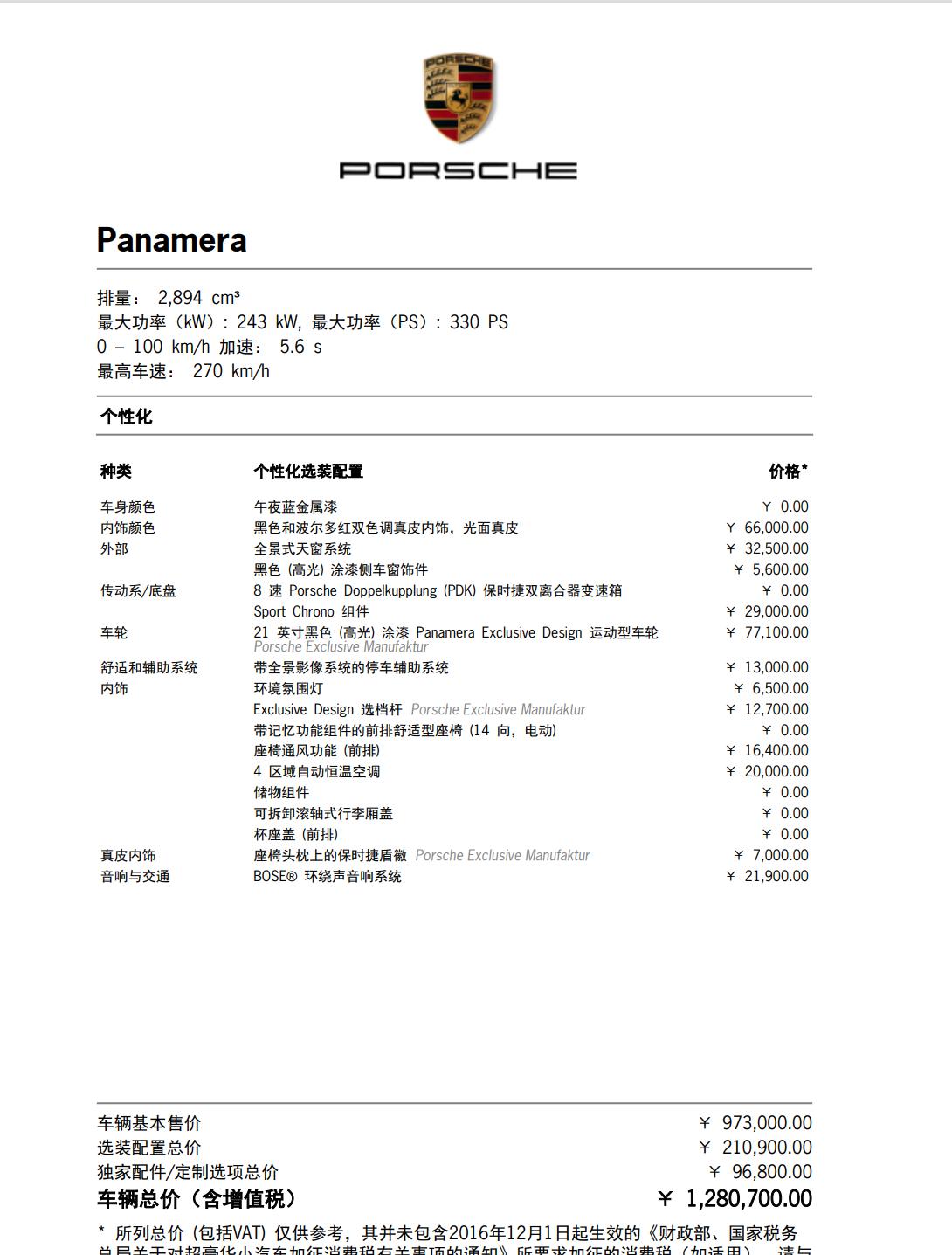 保时捷Panamera 在途车，优惠2万，划算吗，已交定金。