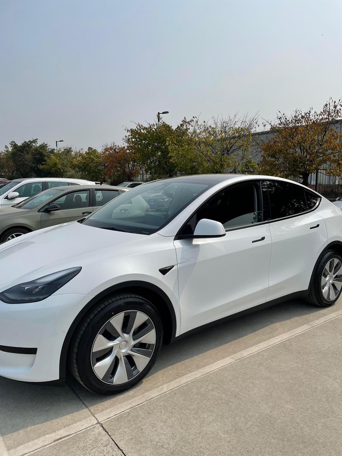 特斯拉Model Y 提车就拆下来卖的，19寸轮毂盖轮胎值多少。