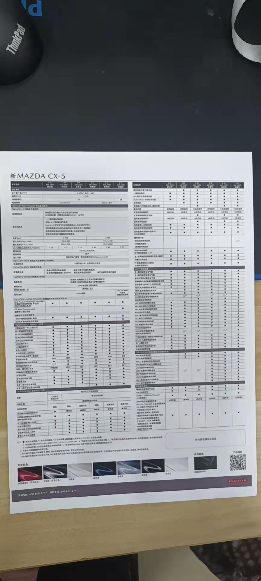 马自达CX-5 今天去4S谈了谈，22款，2.0智尚型，全款落地18.35W，前几天去谈的还有一个大礼包（交强险，远程启