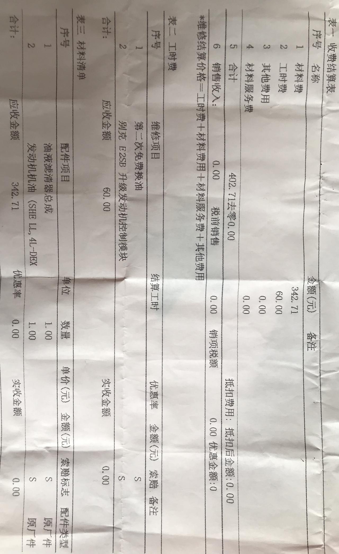 别克君威 兄弟们，4S店送的两次保养换的这个壳牌4LDEX机油是全合成的吗？