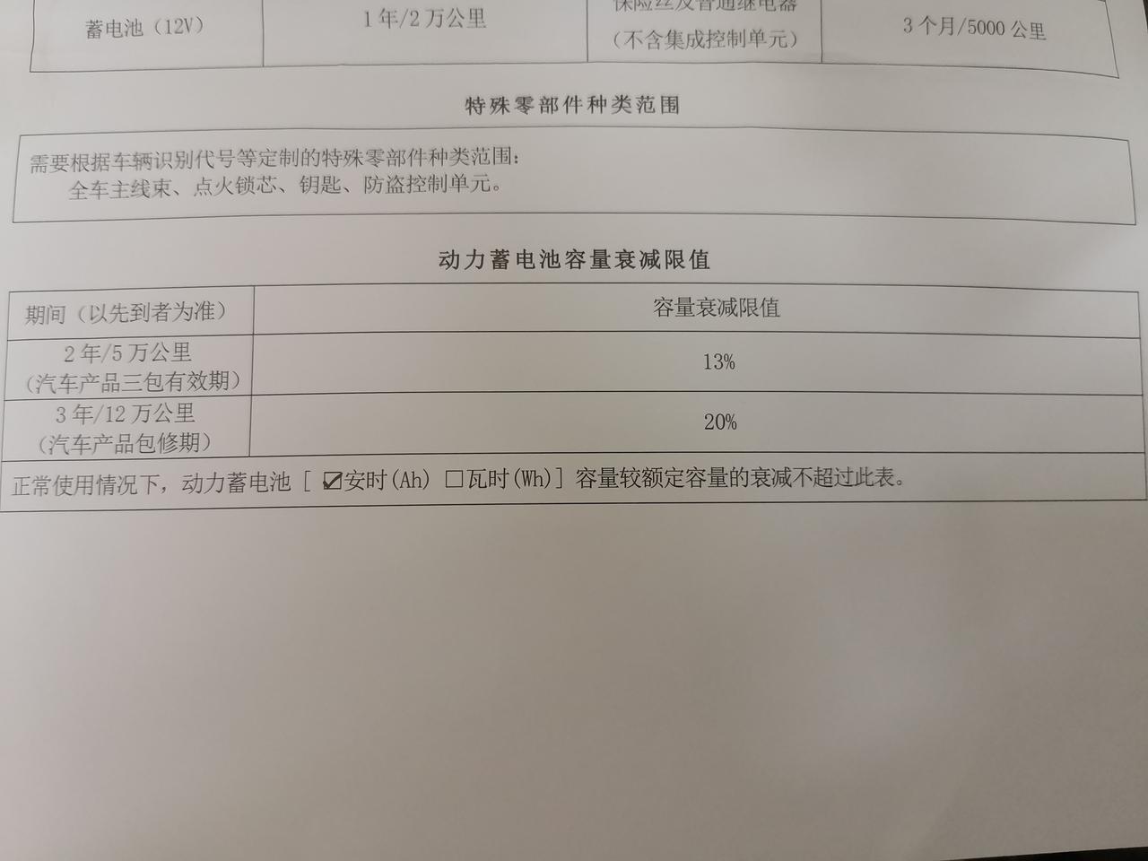 长安Lumin 这个三包凭证的动力电池衰减值，其他车是不是也这样。2年13%.3年20%。2  3年应该不会这么多吧。这