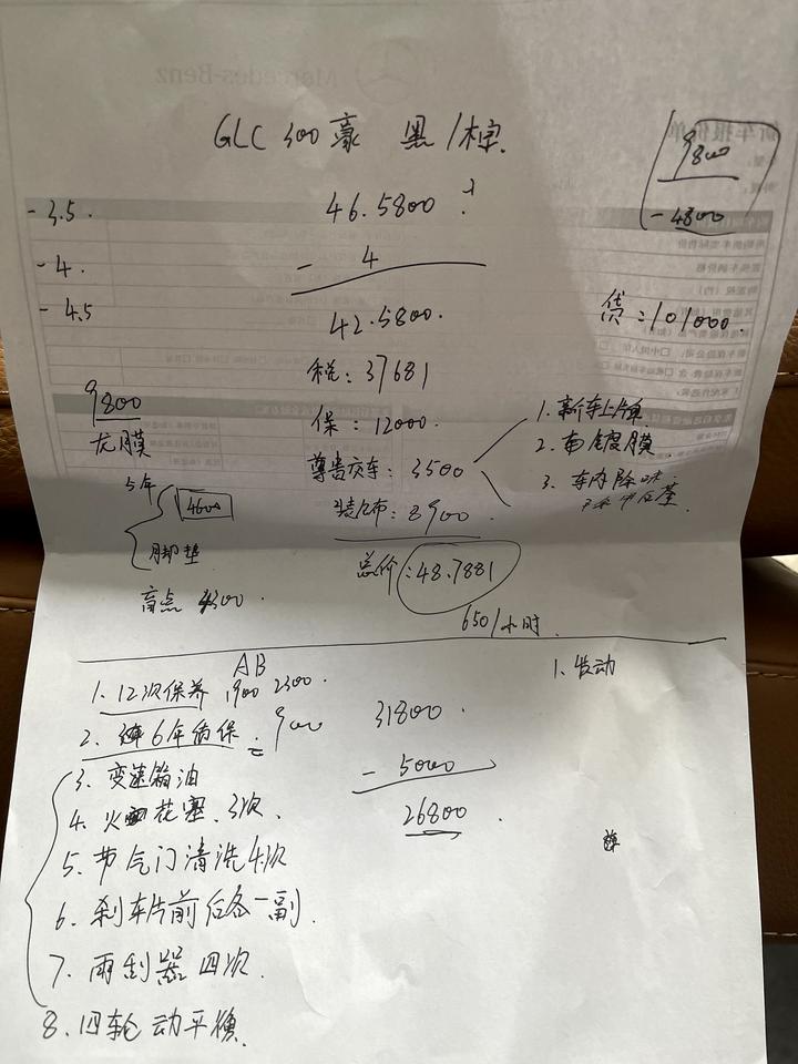 奔驰GLC 坐标川A，去谈了GLC300豪华，优惠3.5-4.5。如果全款优惠3.5，按揭24期10个w的话利息3000