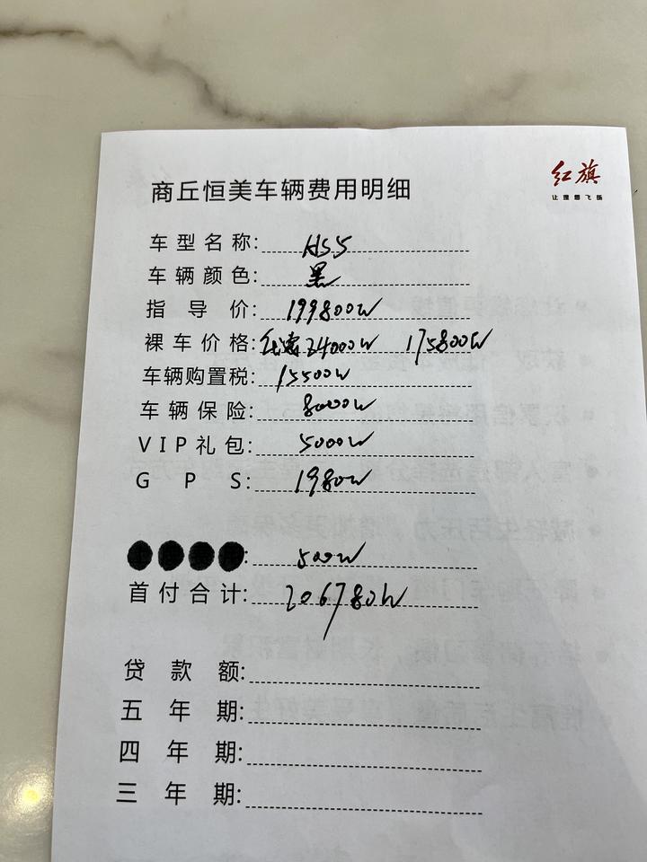 红旗HS5 兄弟们，这个报价，虚了多少？？？？